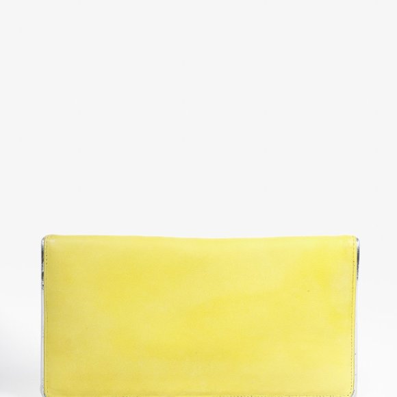 Balmain Paris Yellow Leather Medallion Clutch - Picture 4 of 10